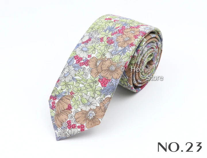 New Floral Elegant Tie For Men Women 100% Cotton Beautiful Flower Paisley Necktie Narrow Skinny Cravat Wedding Casual Corbatas