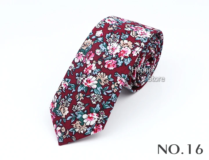 New Floral Elegant Tie For Men Women 100% Cotton Beautiful Flower Paisley Necktie Narrow Skinny Cravat Wedding Casual Corbatas