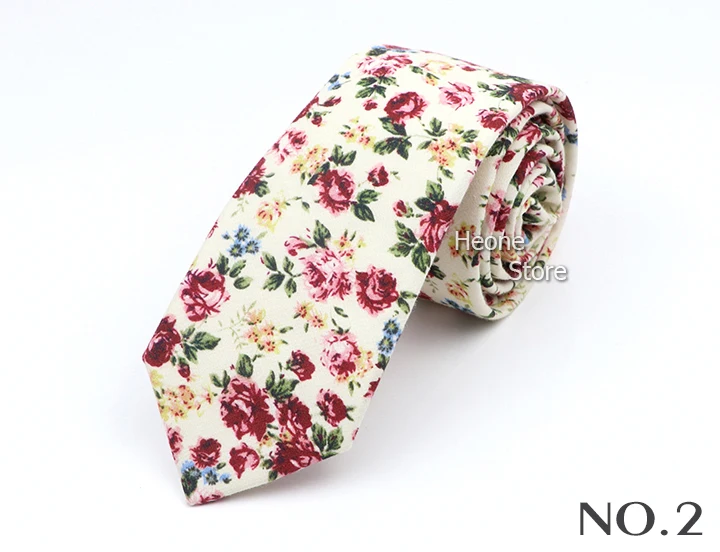 New Floral Elegant Tie For Men Women 100% Cotton Beautiful Flower Paisley Necktie Narrow Skinny Cravat Wedding Casual Corbatas