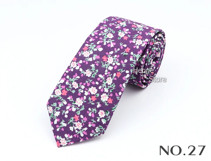 New Floral Elegant Tie For Men Women 100% Cotton Beautiful Flower Paisley Necktie Narrow Skinny Cravat Wedding Casual Corbatas