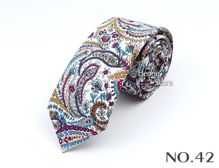 New Floral Elegant Tie For Men Women 100% Cotton Beautiful Flower Paisley Necktie Narrow Skinny Cravat Wedding Casual Corbatas