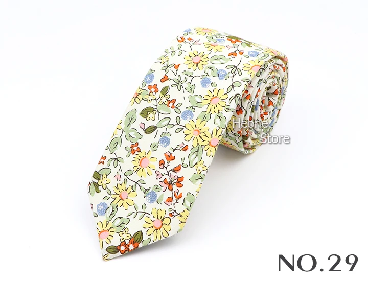 New Floral Elegant Tie For Men Women 100% Cotton Beautiful Flower Paisley Necktie Narrow Skinny Cravat Wedding Casual Corbatas