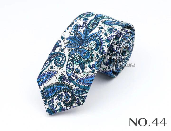 New Floral Elegant Tie For Men Women 100% Cotton Beautiful Flower Paisley Necktie Narrow Skinny Cravat Wedding Casual Corbatas