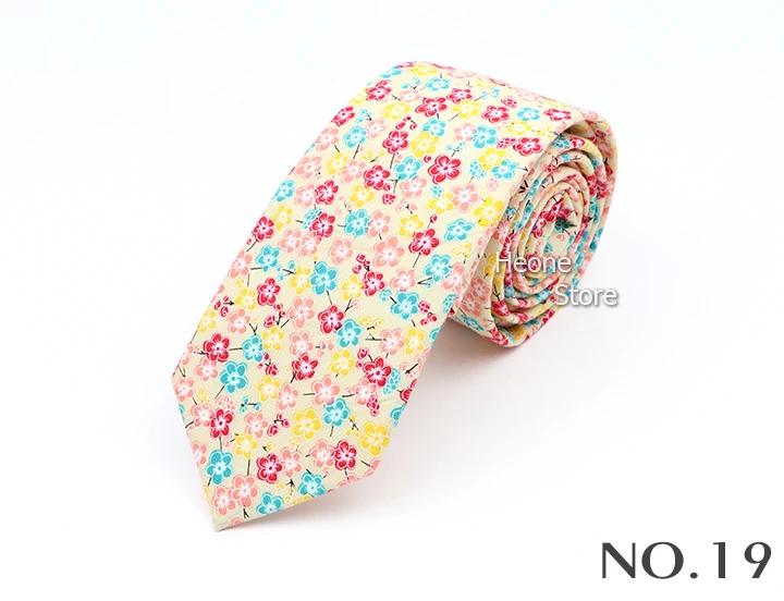 New Floral Elegant Tie For Men Women 100% Cotton Beautiful Flower Paisley Necktie Narrow Skinny Cravat Wedding Casual Corbatas