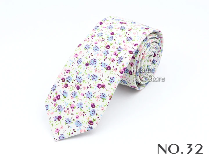 New Floral Elegant Tie For Men Women 100% Cotton Beautiful Flower Paisley Necktie Narrow Skinny Cravat Wedding Casual Corbatas