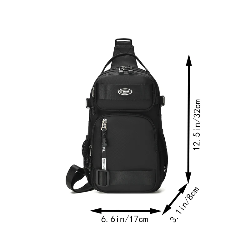Riding Backpack for Men, Men's Chest Bag, Casual Men's Single Shoulder Bag, Lightweight and Large-Capacity Crossbody Bag