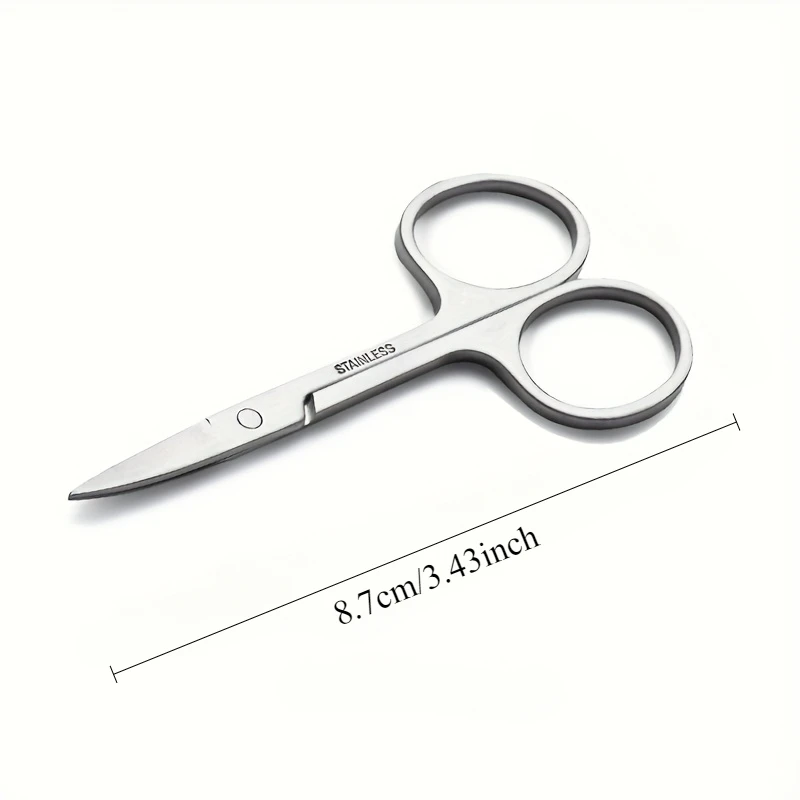 Professional Stainless Steel Eyebrow Scissors Sharp Blades for Precise Facial Hair Eyebrows Beard Nose Nail & Foot Manicure Tool