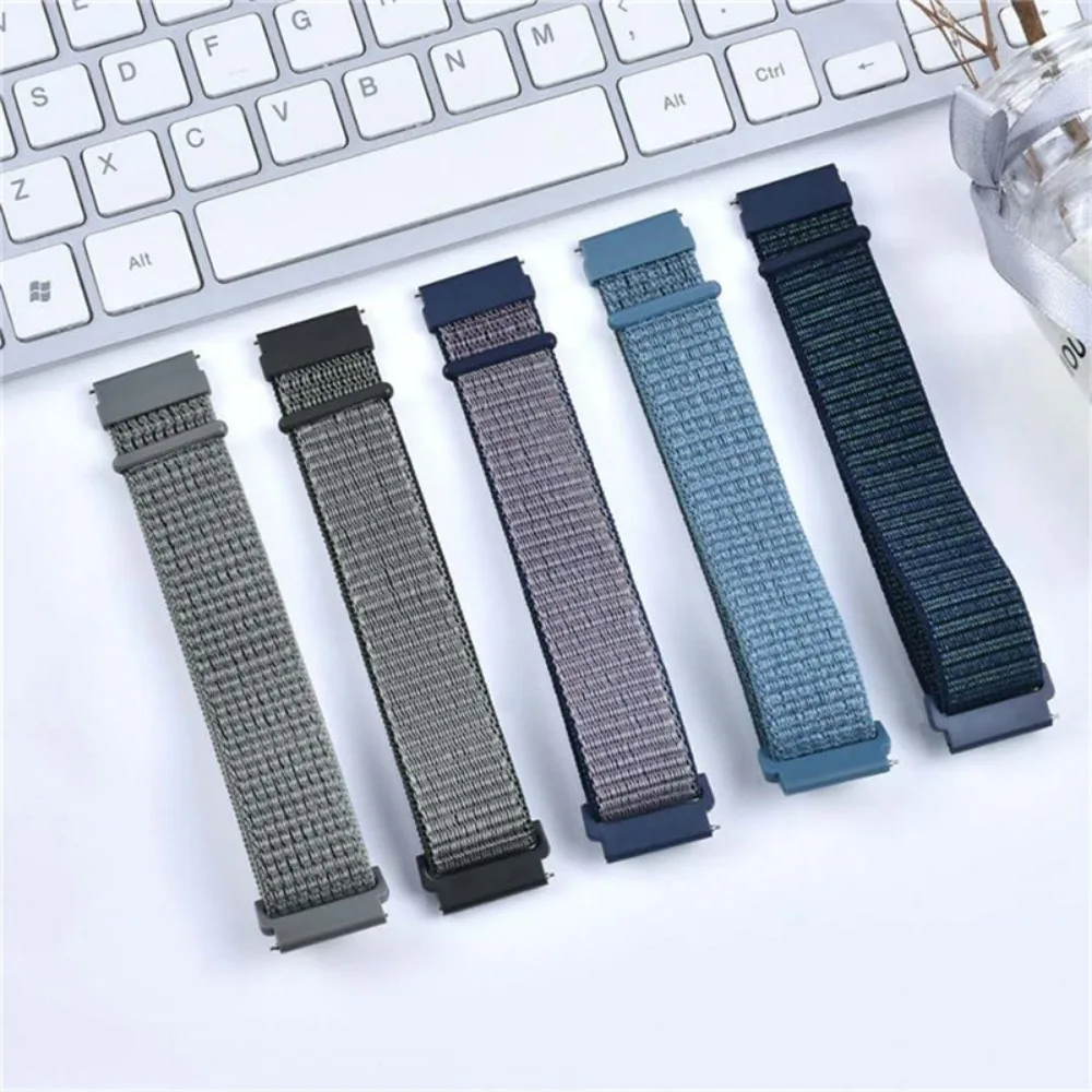 20mm 22mm Nylon Loop Strap For Garmin Forerunner 55 165 265 965 255 Active 5/Vivomove Trend/Vivoactive 5/Venu 3/2 Bracelet Belt