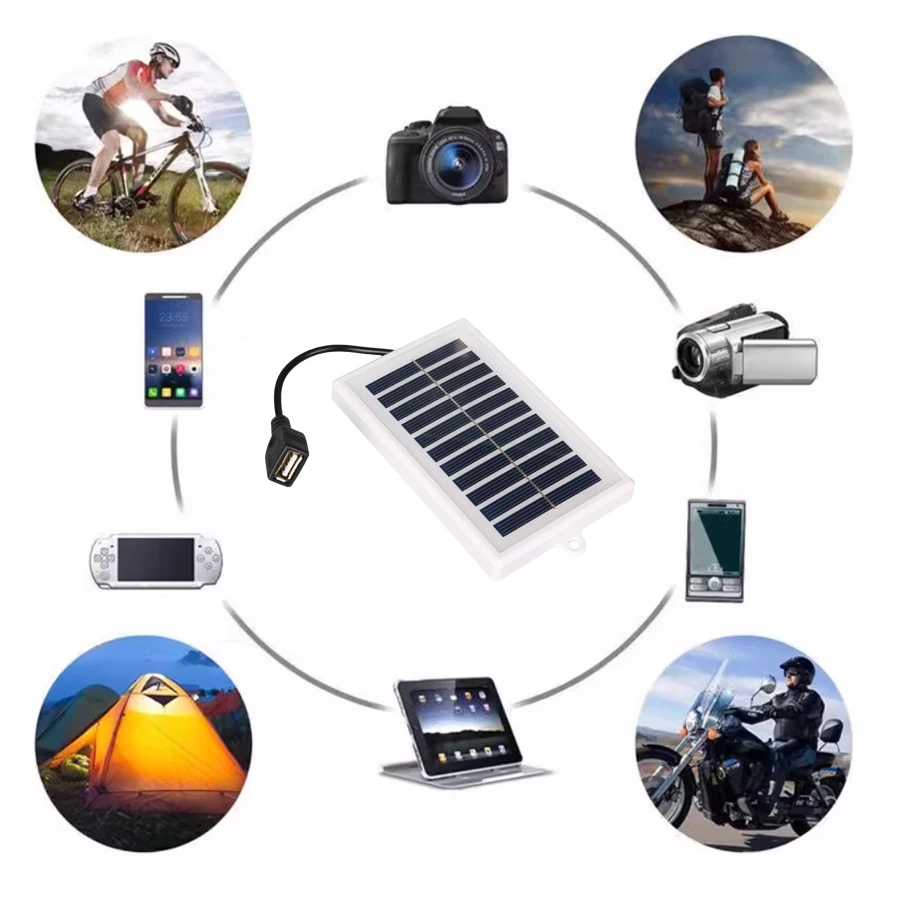 1/2PCS Portable Solar Charger Portable Solar Charger-USB Output for Outdoor Use -for Travel and Camping,Flashlight,Fan Charging