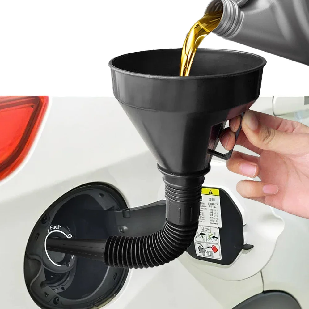 Engine Refueling Funnel with Filter for Car Motorcycle Truck Oil Gasoline Filling Strainer Extension Pipe Hose Funnels Tool