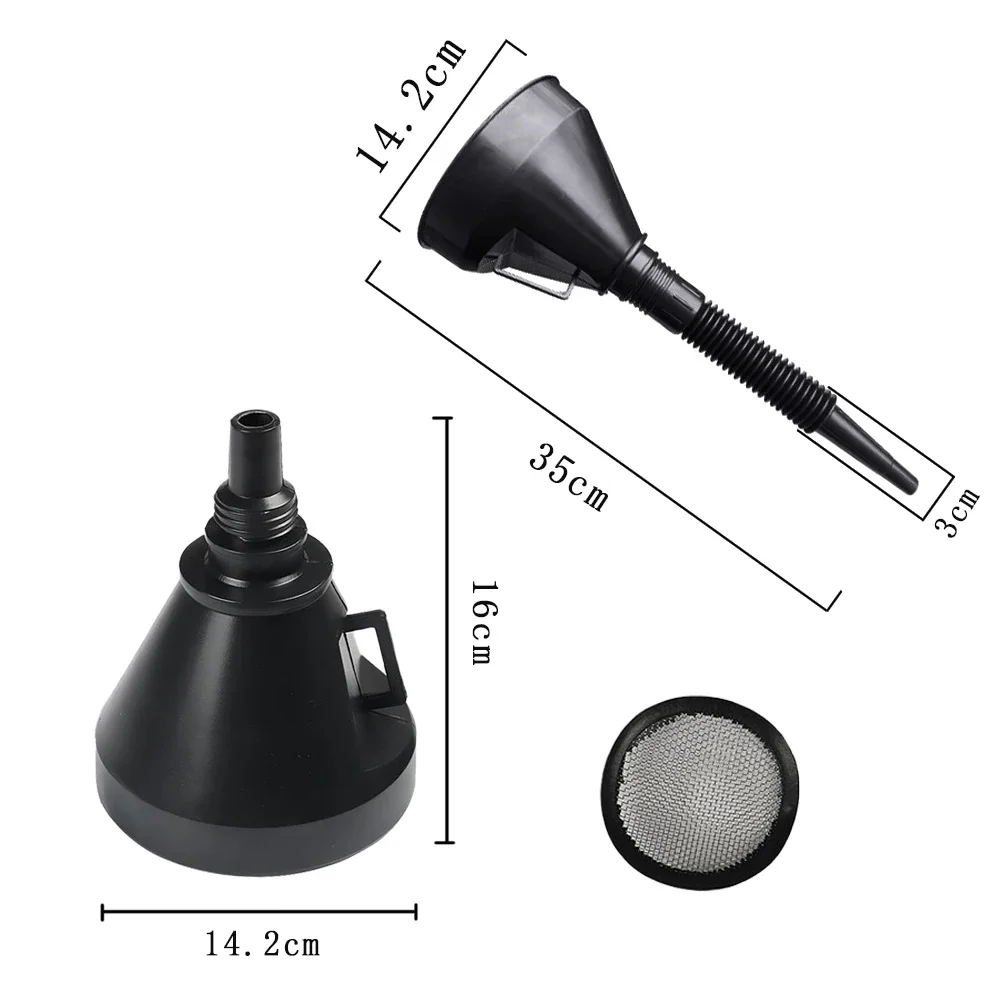 Engine Refueling Funnel with Filter for Car Motorcycle Truck Oil Gasoline Filling Strainer Extension Pipe Hose Funnels Tool