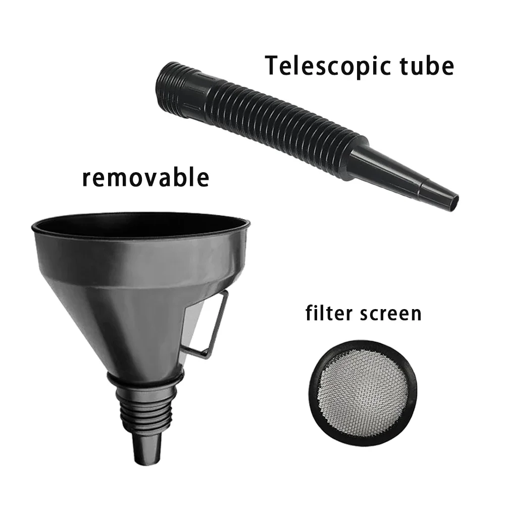 Engine Refueling Funnel with Filter for Car Motorcycle Truck Oil Gasoline Filling Strainer Extension Pipe Hose Funnels Tool