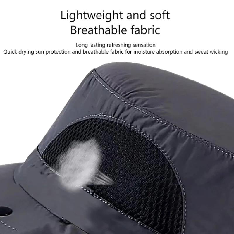 Summer Sun Hats UV Protection Outdoor Hunting Fishing Cap For Men Women Hiking Camping Visor Bucket Hat Neck Flap Fisherman Hat