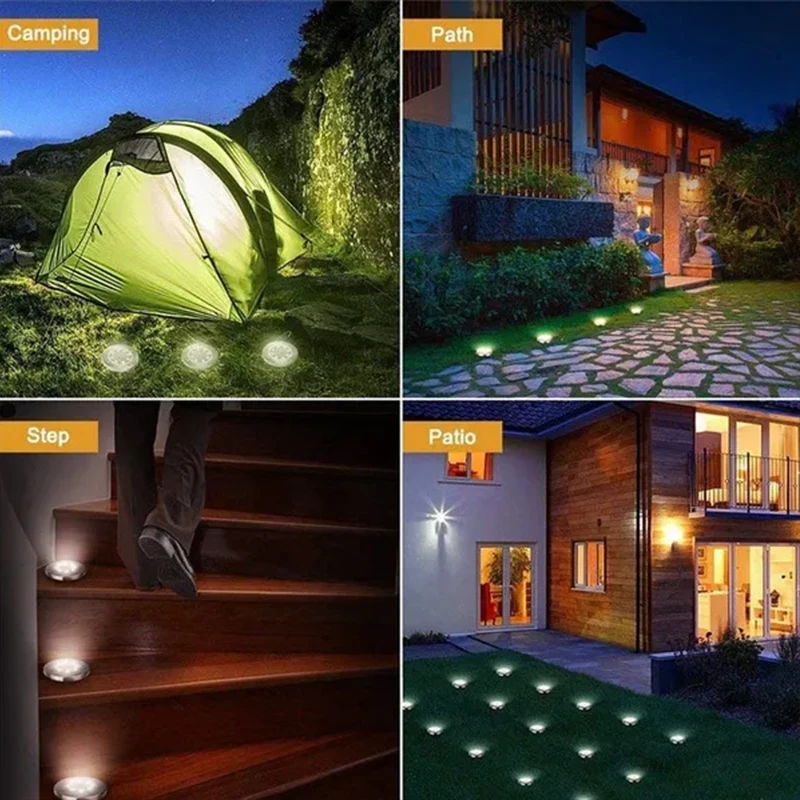 1/4/8Pcs Solar Lights Outdoor 8/20LEDs Disk Underground Lamp Spotlight Buried Solar Light for Home Garden Lawn Yard Decoration