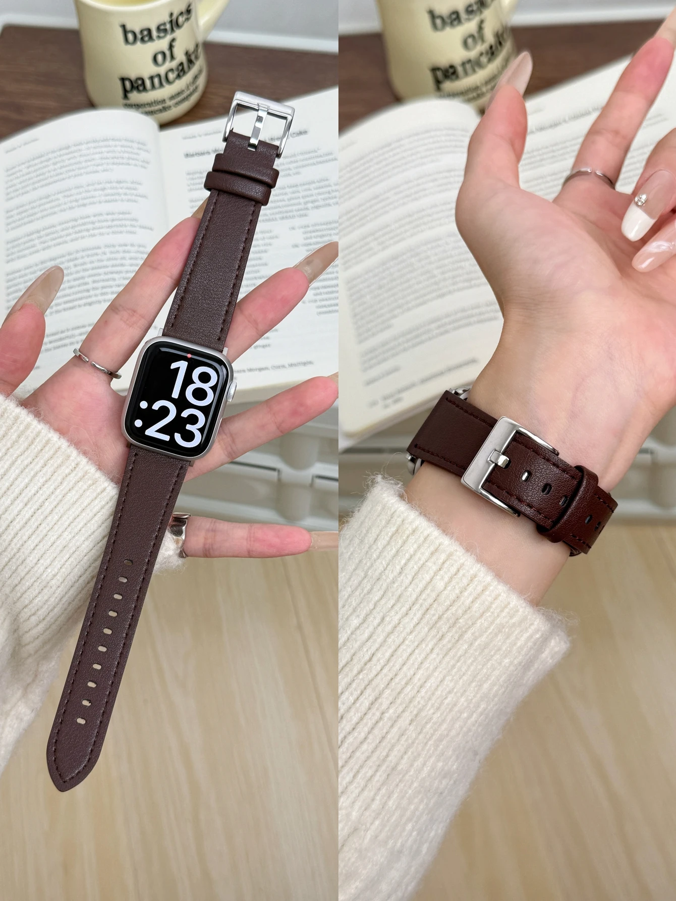 Leather Loop For Apple Watch Band For Women Sport Correa 38mm 40mm 41mm 42mm 44mm 45mm 46mm 49mm , Strap For IWatch