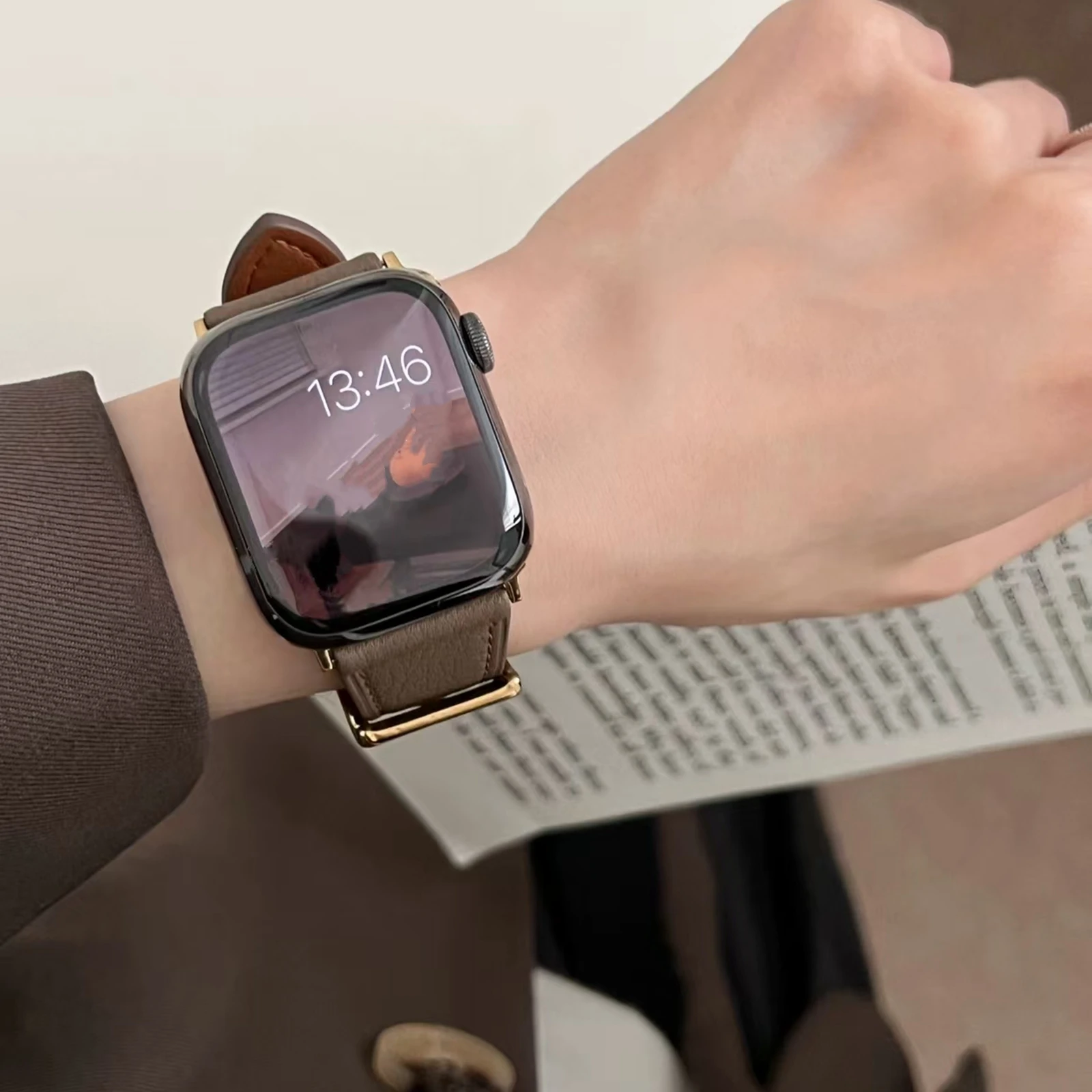 Leather Loop For Apple Watch Band For Women Sport Correa 38mm 40mm 41mm 42mm 44mm 45mm 46mm 49mm , Strap For IWatch
