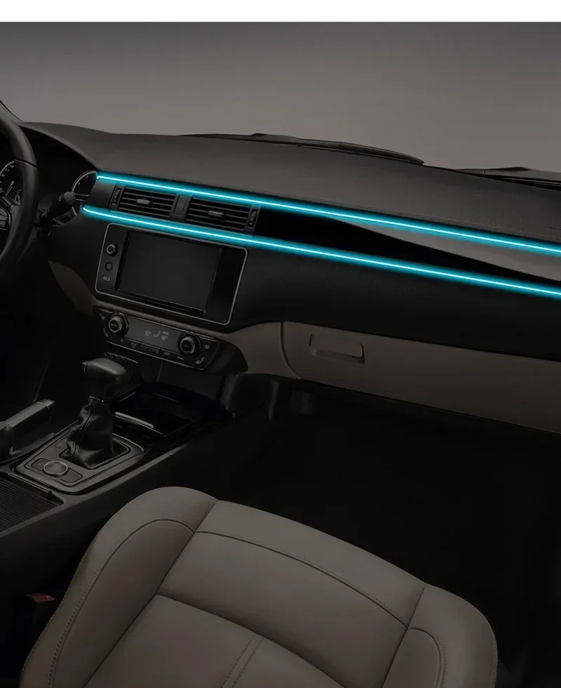 2/3/4/5M RGB Car Interior Ambient LED Light Strip Invisible USB Fiber Optic Atmosphere Lamp Support APP Control