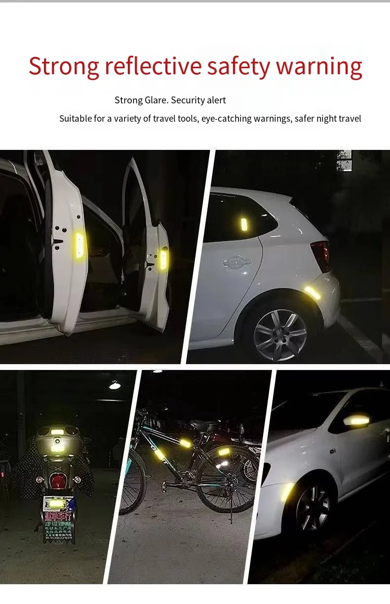 10 Reflective Stickers, Warning Safety Reflective Stickers, Pet Safety Warning Stickers 1.18 X 3.25inch Waterproof Night Vision Stickers, Suitable for Bicycles, Motorcycles, Clothing, Trailers, Helmets