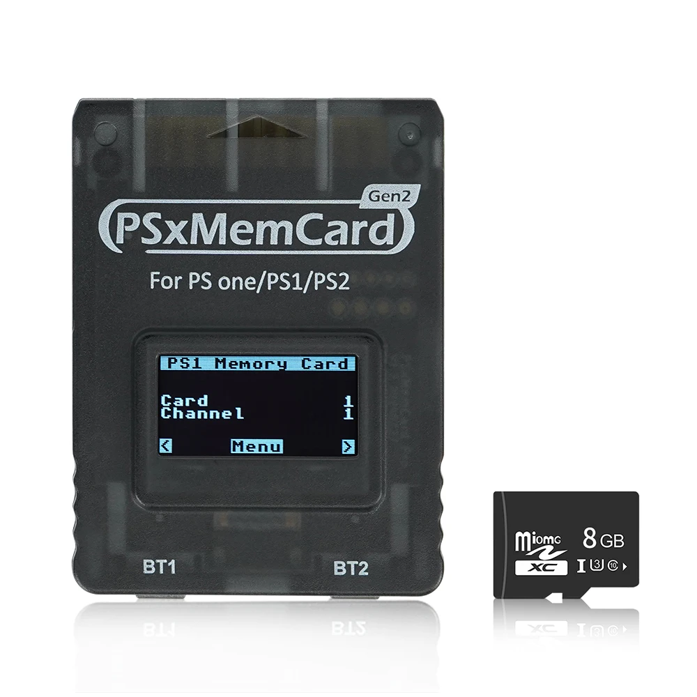 Bitfunx PSxMemCard Gen2 Store Game Saves for PS1 and PS2 Games for PlayStation1 PS one Playstation2 Game Consoles