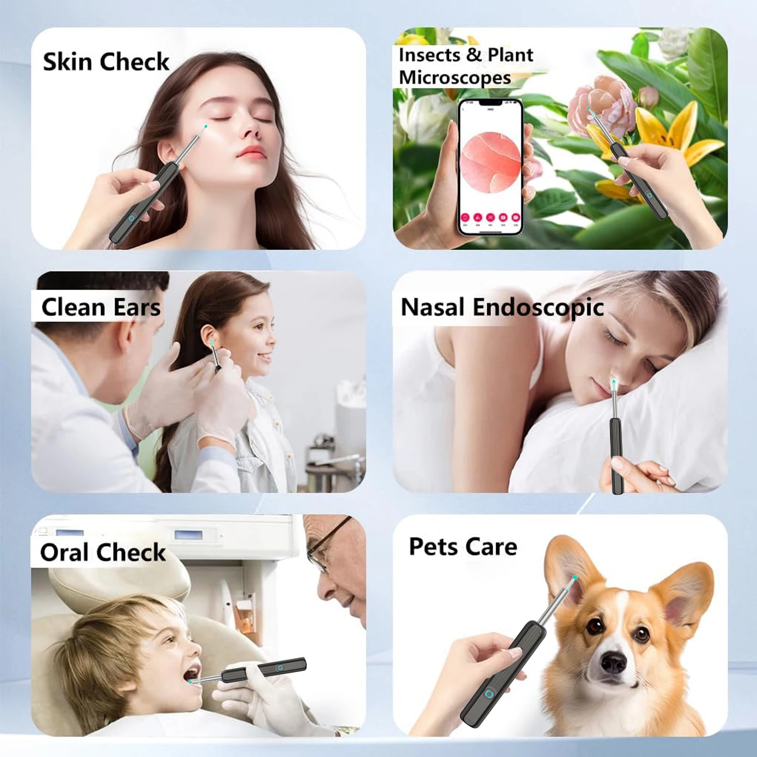 Smart Visual Ear Cleaner HD Ear Sticks Otoscope USB C Charging Endoscope Wax Removal Tool Earpick MIni Camera Health Care Set