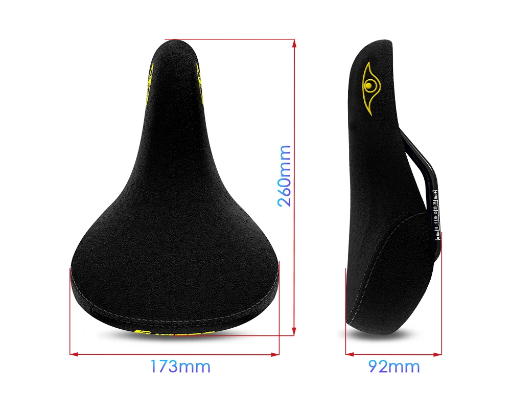 Funsea-Bicycle Seats, Wheelie Stunt, Big BMX Cruiser Bike Saddle, Flannelette, 8mm Rail Embroidery Logo Seat Cover, Eagle Eye