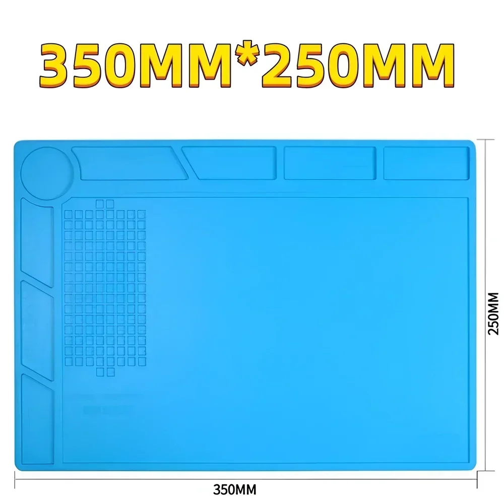 Magnetic Mat Silicone Repair Mat Circuit Board Soldering Pad Heat Resistant 932°F Anti-Static for ESD Iron Phone Repair