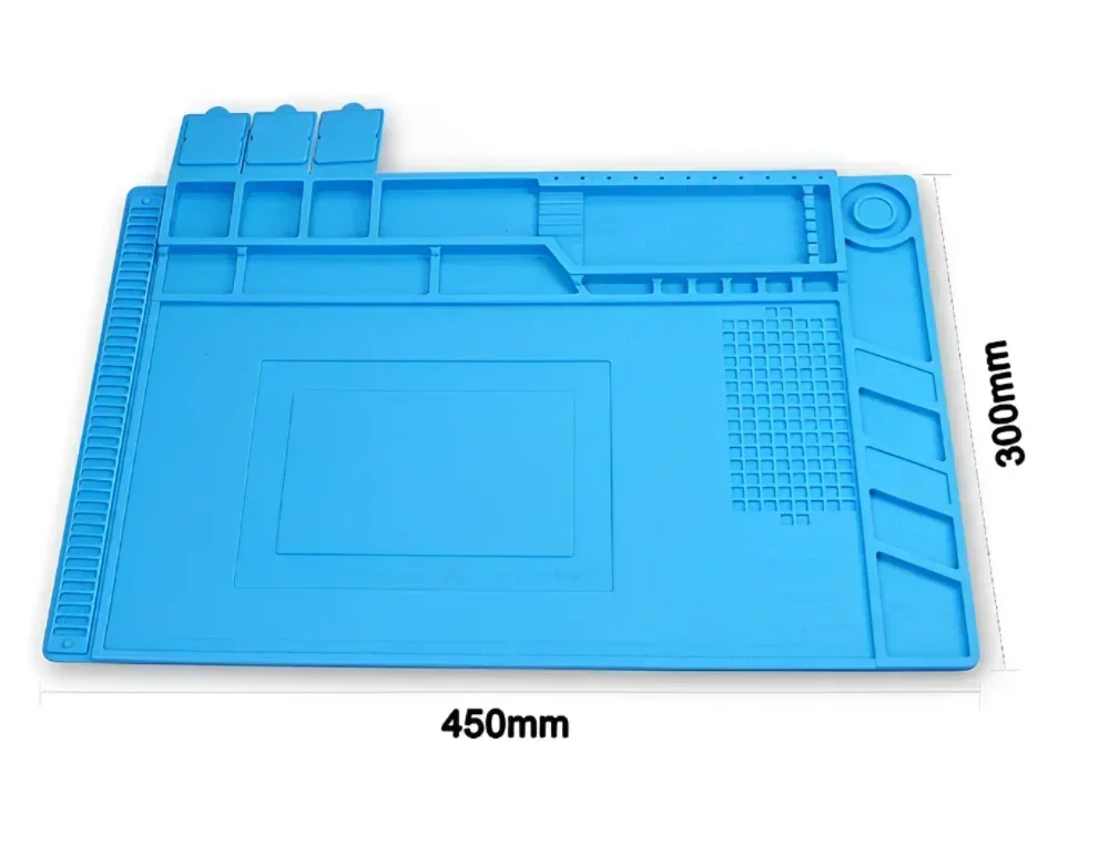 Magnetic Mat Silicone Repair Mat Circuit Board Soldering Pad Heat Resistant 932°F Anti-Static for ESD Iron Phone Repair