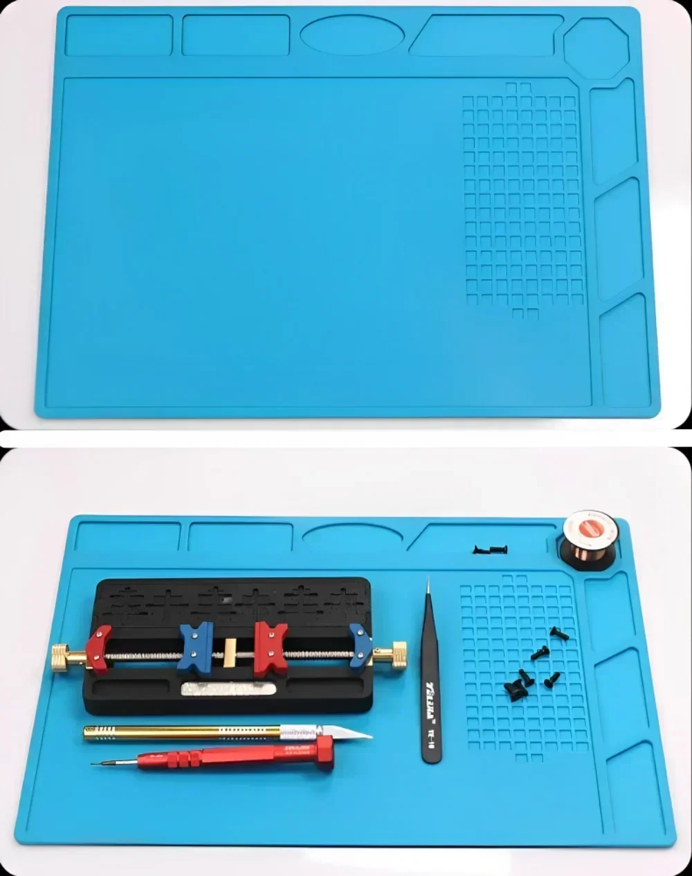 Magnetic Mat Silicone Repair Mat Circuit Board Soldering Pad Heat Resistant 932°F Anti-Static for ESD Iron Phone Repair