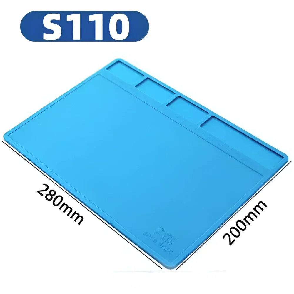 Magnetic Mat Silicone Repair Mat Circuit Board Soldering Pad Heat Resistant 932°F Anti-Static for ESD Iron Phone Repair
