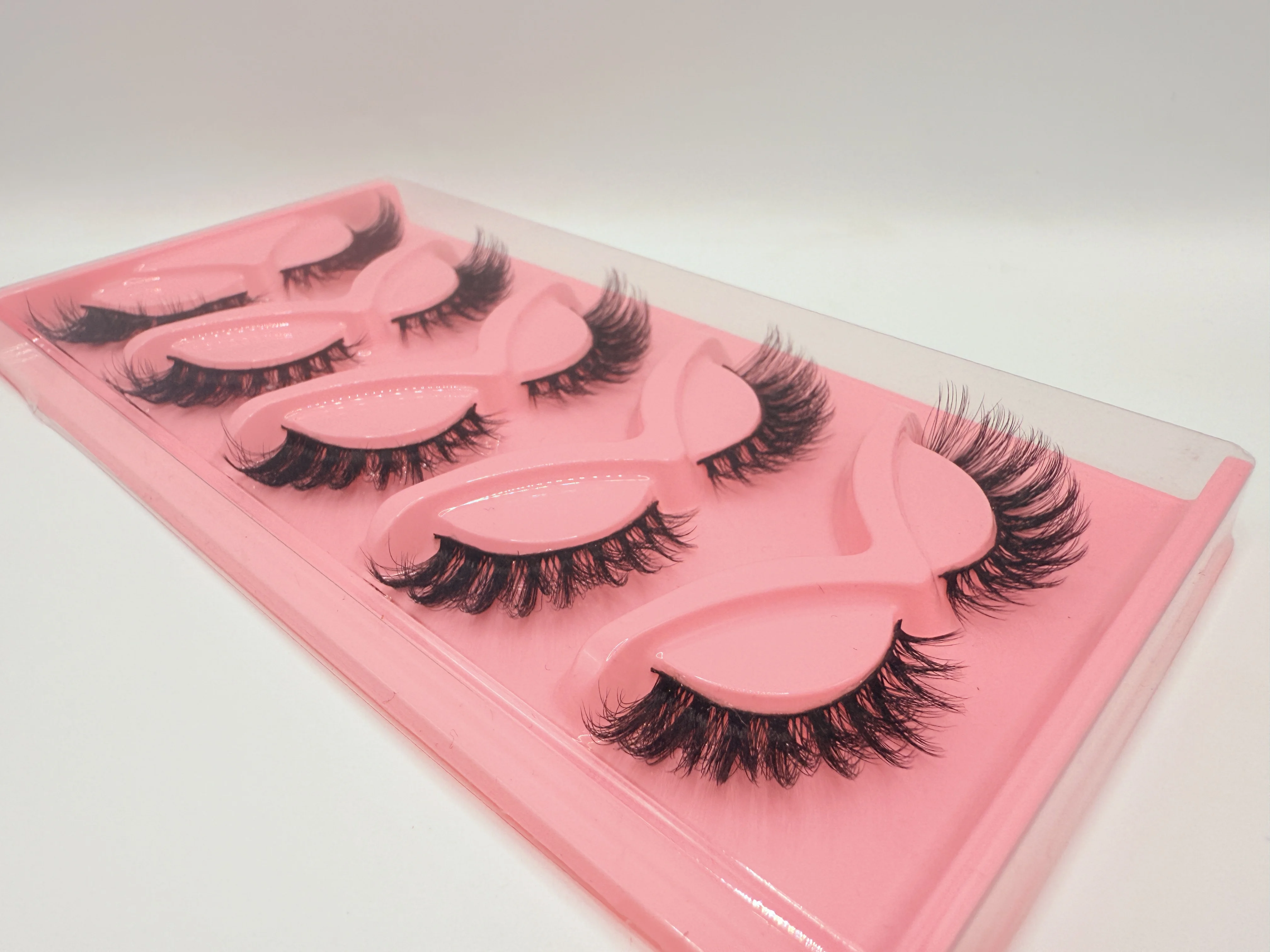 Hot Selling Makeup 5 Pairs Cat Eye Lashes Faux False Eyelashes Dramatic Volume Strip Lashes