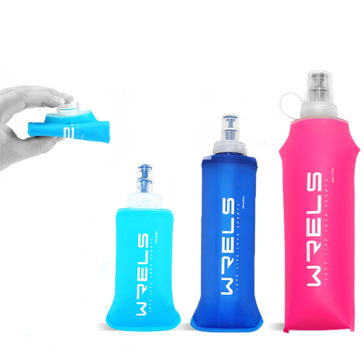 1pc150ml/250ml/500ml Outdoor Collapsible Silicone Bite Size Water Bottle Running Camping Hiking Travel Convenient Water Bottle
