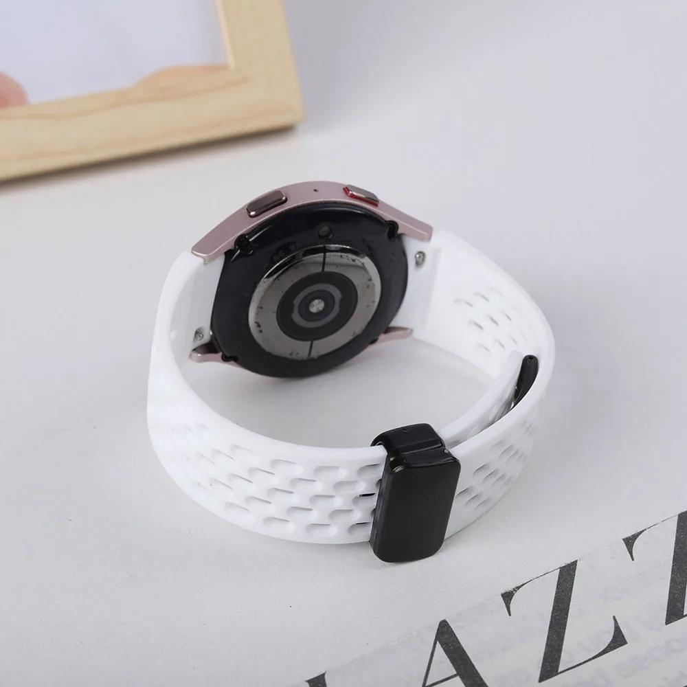 Silicone Strap for Samsung Galaxy Watch 7 6 5 4 40mm 44mm 5 Pro 45mm Magnetic Buckle Band 6 Classic 43mm 47mm No Gaps Bracelet