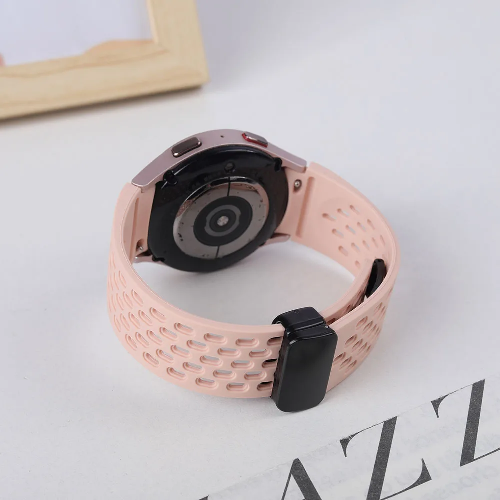 Silicone Strap for Samsung Galaxy Watch 7 6 5 4 40mm 44mm 5 Pro 45mm Magnetic Buckle Band 6 Classic 43mm 47mm No Gaps Bracelet
