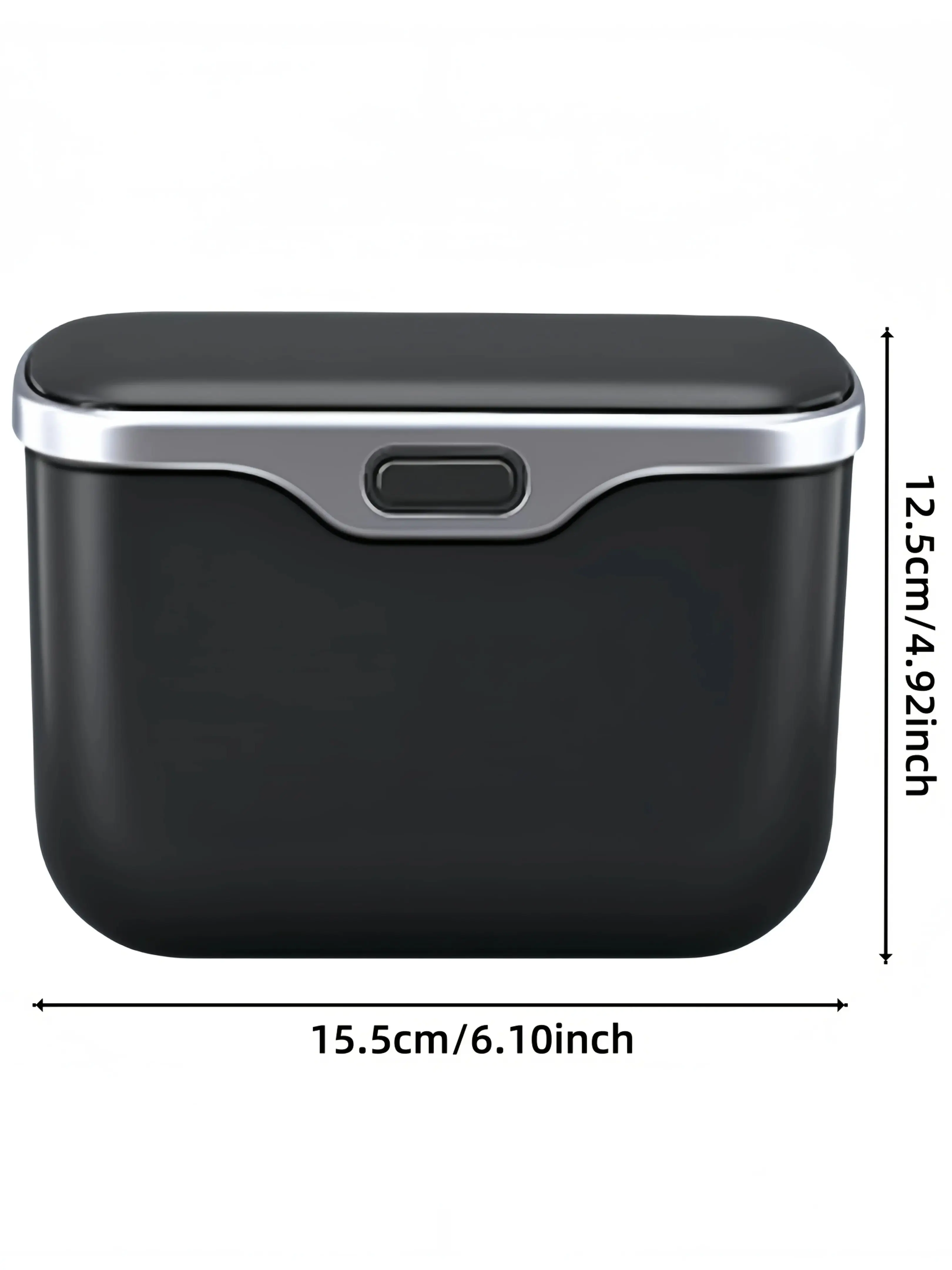 Multifunctional Car Trash Can with Lid Button, Hanging Storage Bin for Wet and Dry Use, Auto Interior Accessories, Organizer Box