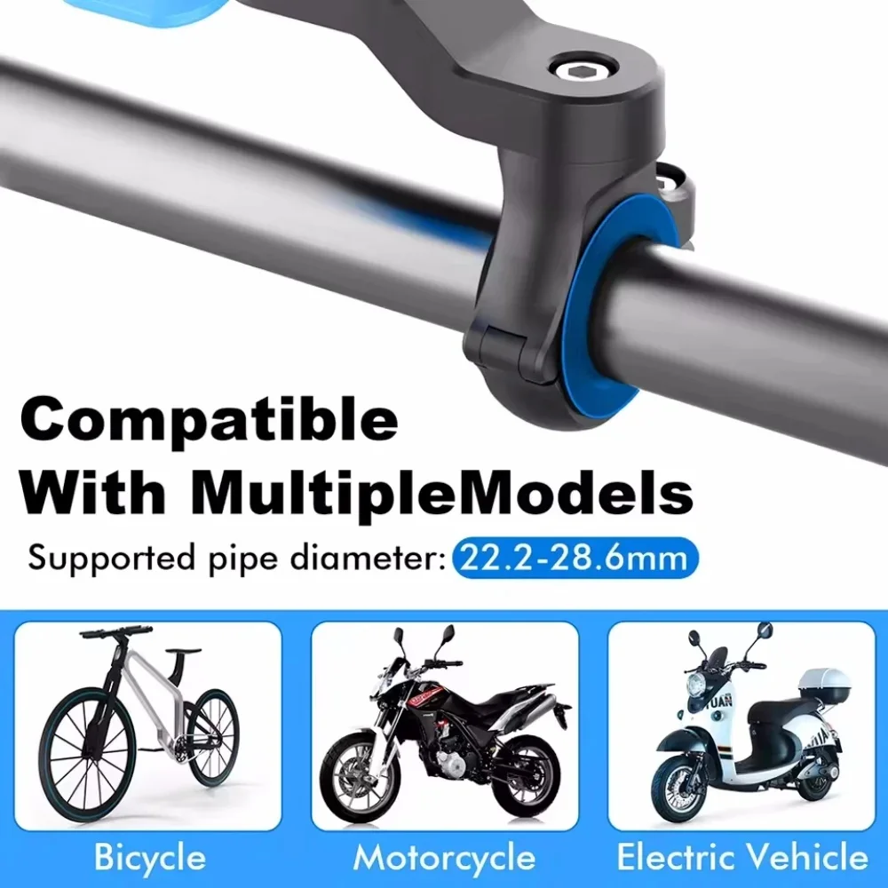 Motorcycle Handlebar Phone Holder 360°Rotatable Bicycle Bracket Security Navigation Support Mount Moto Anti-Shock Phone Brackets