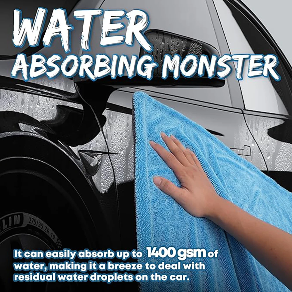 Microfiber Car Wash Towel Large Car Quick Drying Cloth Super Absorbent Car Window Cleaning Towel Thicken Car Detailing Rags