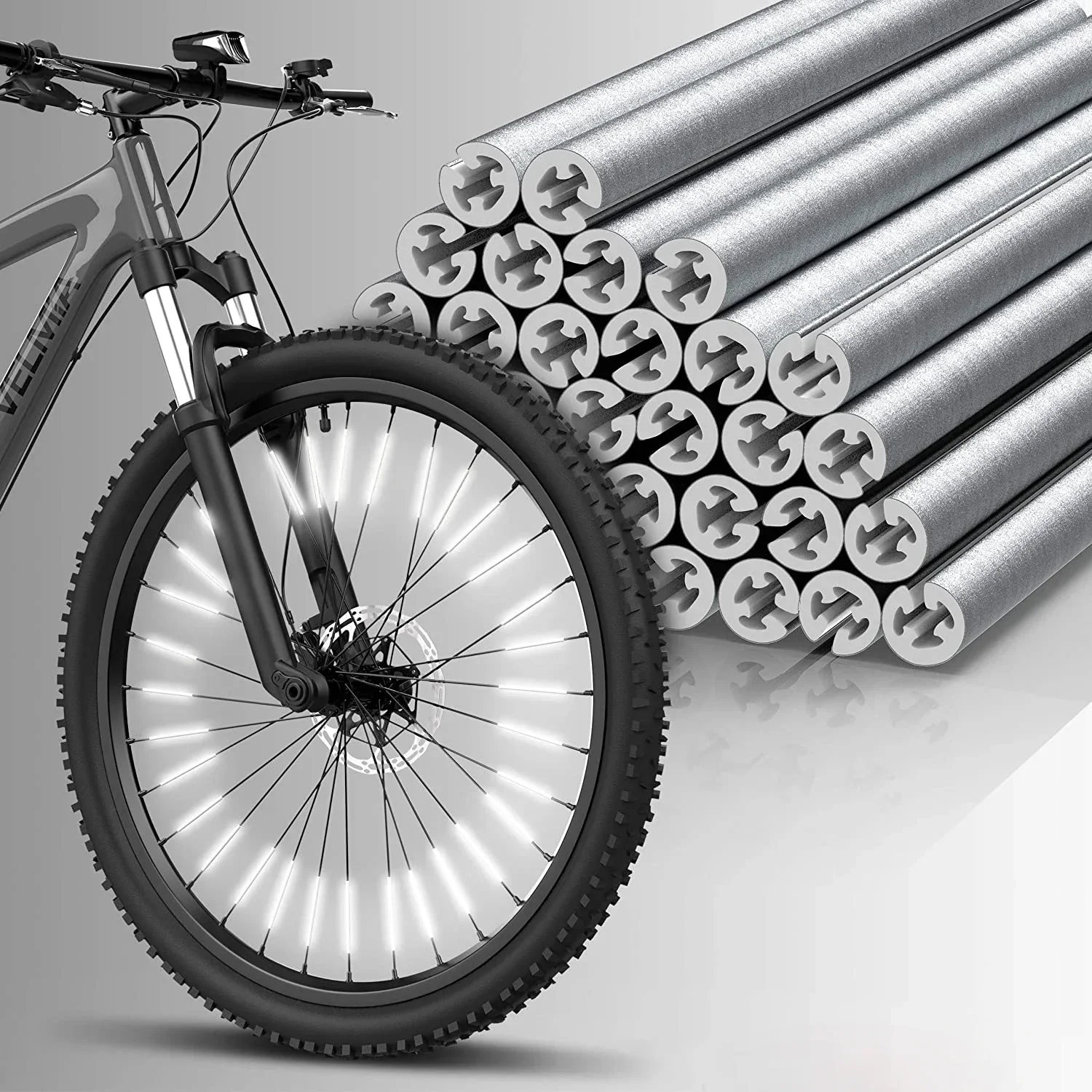 Tube Warning Strip 12Pcs Reflective Mount Clip Bicycle Wheel Spoke Reflector Stripe Steel Wire Lamp MTB Bike Reflector Light