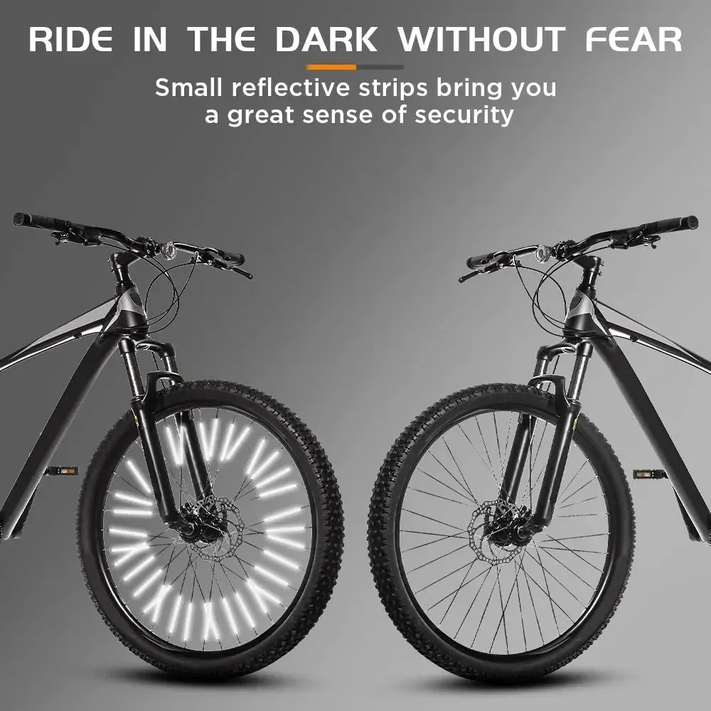 Tube Warning Strip 12Pcs Reflective Mount Clip Bicycle Wheel Spoke Reflector Stripe Steel Wire Lamp MTB Bike Reflector Light