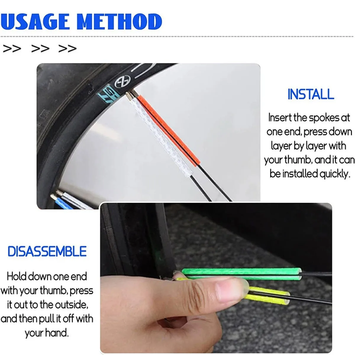 Tube Warning Strip 12Pcs Reflective Mount Clip Bicycle Wheel Spoke Reflector Stripe Steel Wire Lamp MTB Bike Reflector Light