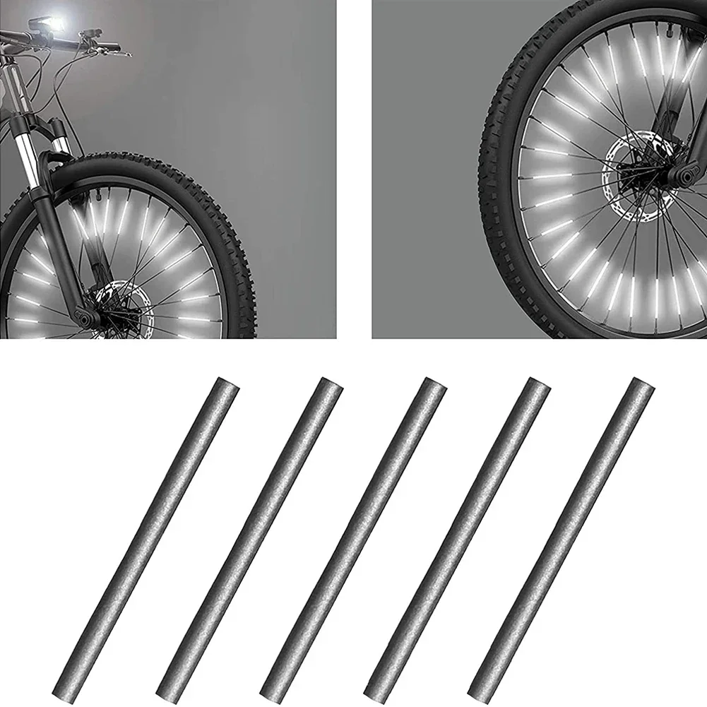 Tube Warning Strip 12Pcs Reflective Mount Clip Bicycle Wheel Spoke Reflector Stripe Steel Wire Lamp MTB Bike Reflector Light