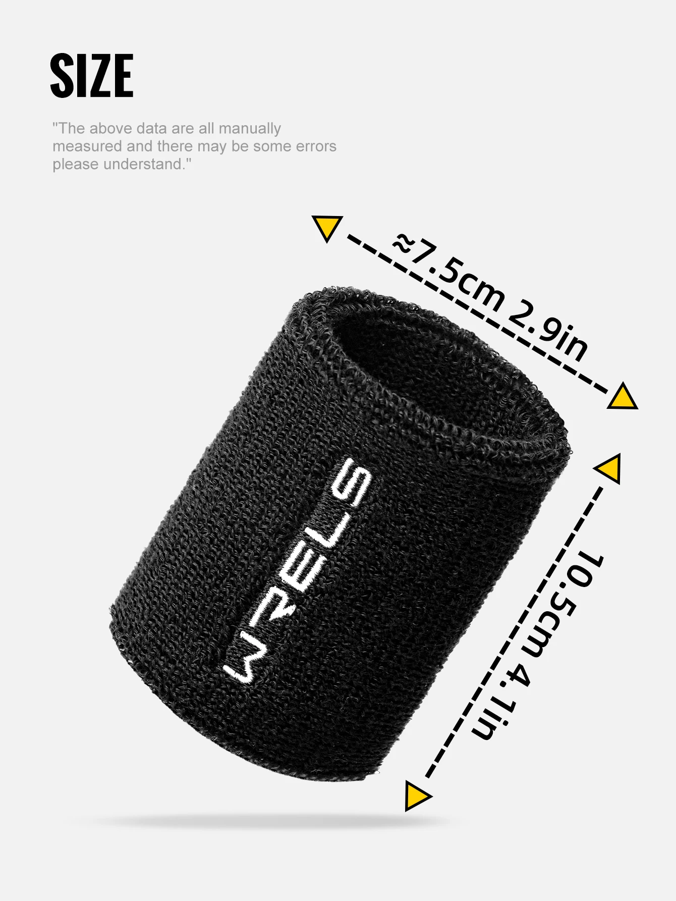 WRELS Wristband Sweatband Absorbent Thick Terry Cloth Gym Fitness Basketball Tennis Yoga Weightlifting Running Sport Wrist Band