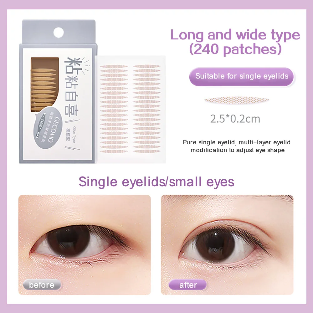 240 PCS Double Eyelid Stickers Natural Invisible And Long-lasting Shaping Big Eye Beauty Tapes For Single Eyelid Person