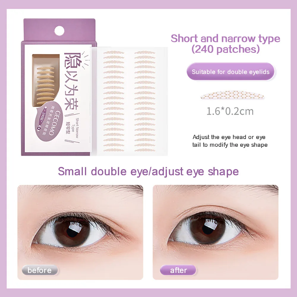 240 PCS Double Eyelid Stickers Natural Invisible And Long-lasting Shaping Big Eye Beauty Tapes For Single Eyelid Person