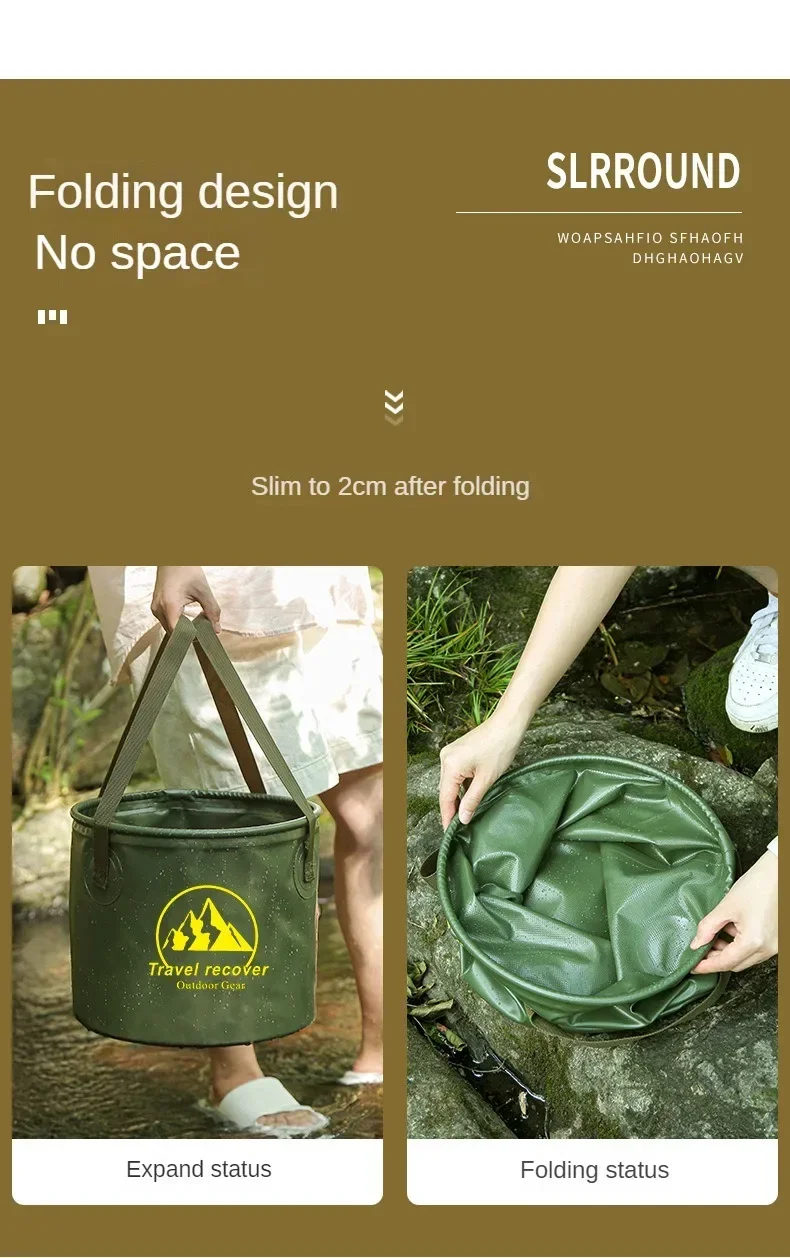 5L/10L/20L Car Folding Bucket Waterproof Foldable Sink Portable Travel Foldable Basin Camping Hiking Fishing Storage Bucket