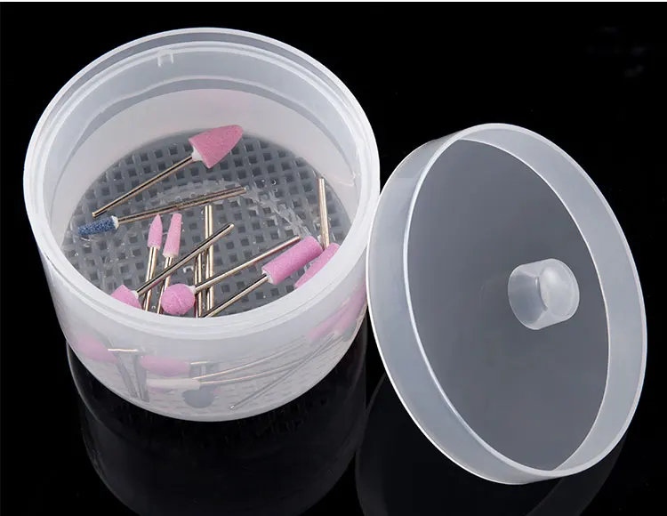 Nail Drill Bits Disinfection Box Double Layer Filtration Cleaning Box Manicure Storage Case Nail Brush Cleaning Container
