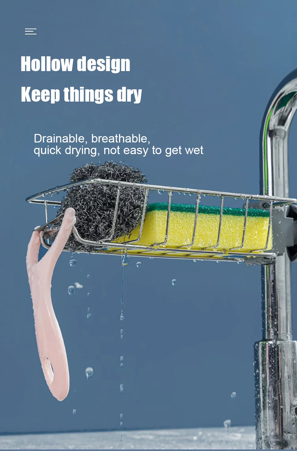 Kitchen Sink Drain Rack Sponge Storage Flexible Faucet Holder Soap Drainer Towel Rack Shelf Organizer Kitchen Accessories