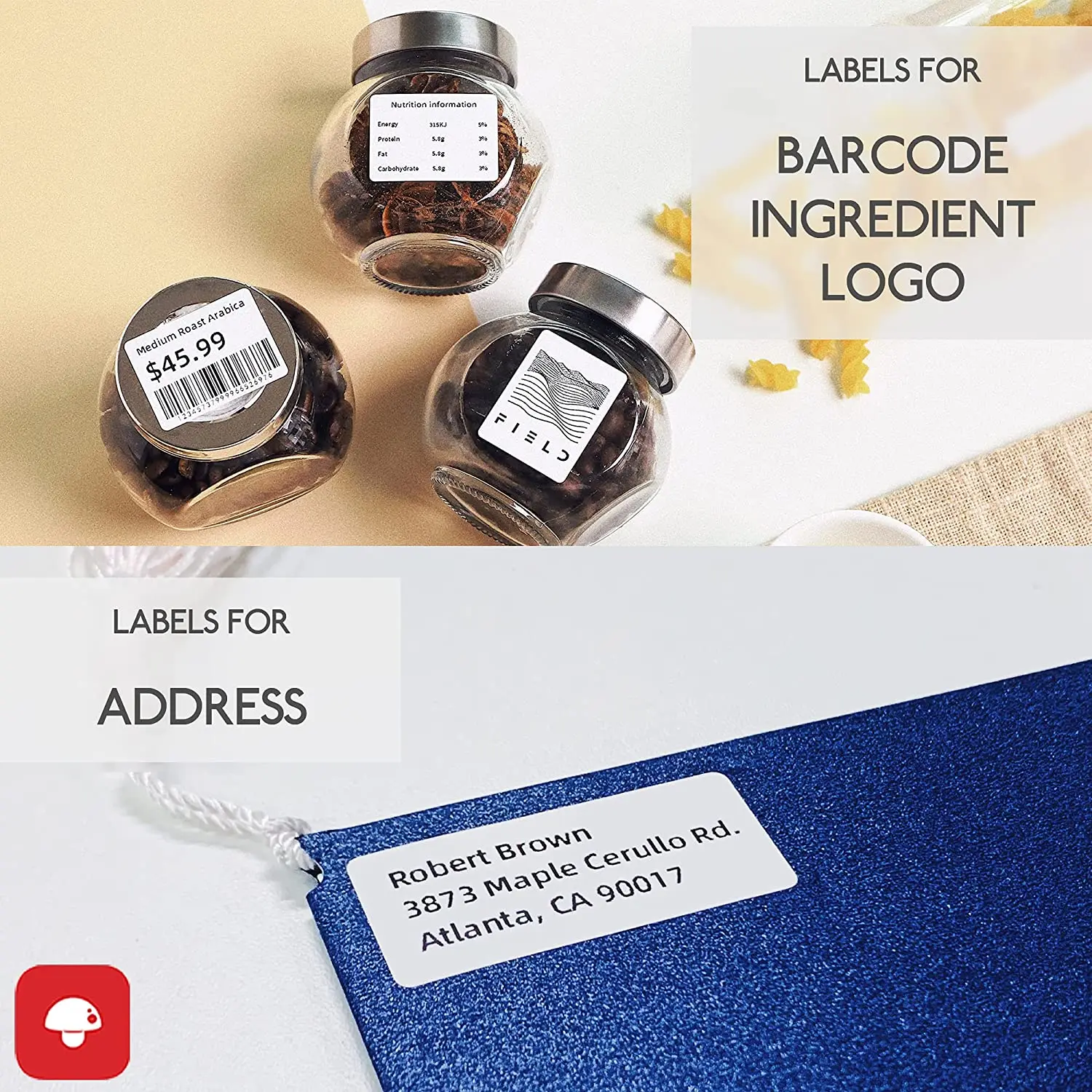 Phomemo M110 M200 M220 Label Paper Round F-type Jewelry Thermal Paper Sticker Multi-Purpose Label Tape Self-Adhesive Paper