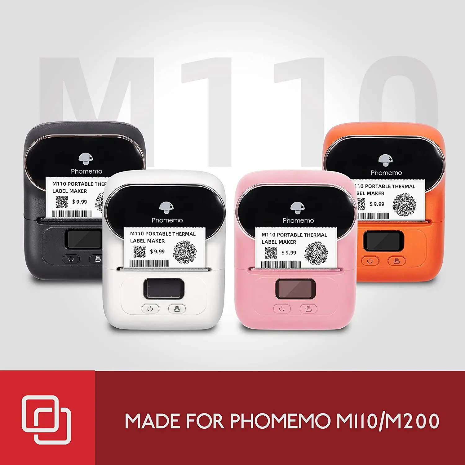 Phomemo M110 M200 M220 Label Paper Round F-type Jewelry Thermal Paper Sticker Multi-Purpose Label Tape Self-Adhesive Paper