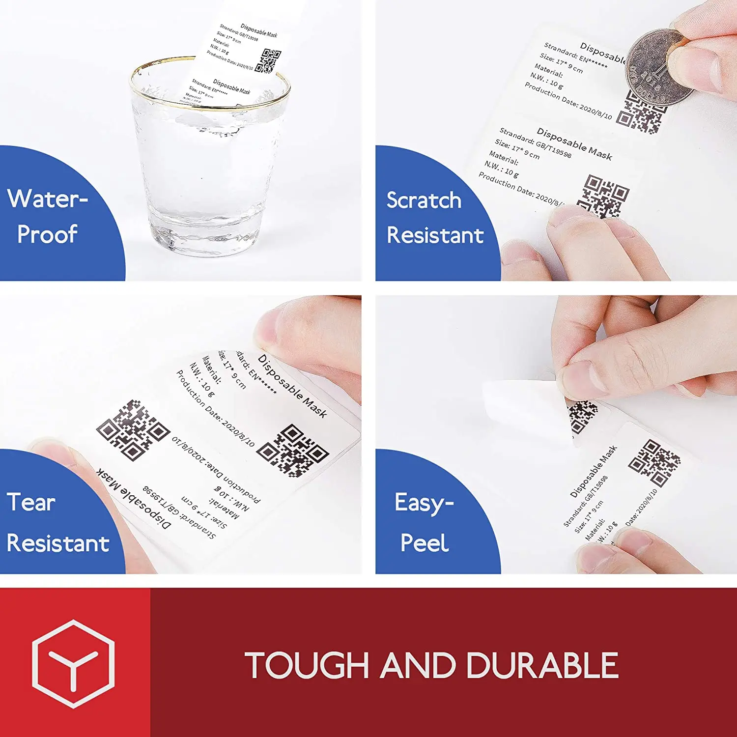 Phomemo M110 M200 M220 Label Paper Round F-type Jewelry Thermal Paper Sticker Multi-Purpose Label Tape Self-Adhesive Paper