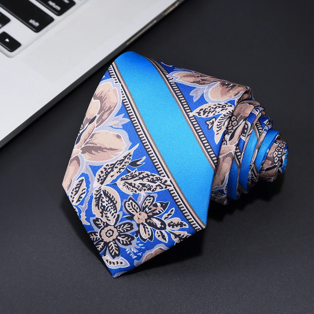 New Men's Fashion Print Tie Hand-Made 8cm Silk Necktie Paisley Floral Geometric Neck Tie for Business Party Wedding Gift